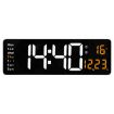 6626 LED Digital Clock, Wall-Mounted, Large Screen, Orange Temperature - 1