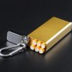 Golden Engraved Flower Portable Cigarette Case with Sealed Ashtray - 6