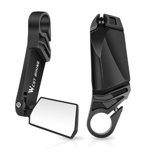 WEST BIKING Black Folding Bicycle Handlebar Mirror - 1