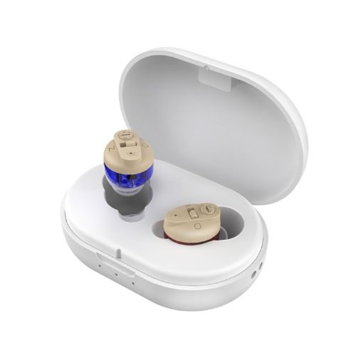 Hearing Aid Sound Collector: Red & Blue with Charging Bin - 1