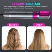 5-in-1 Hair Dryer & Straightener Hot-air Comb Silver+Rose Red (EU Plug) - 6