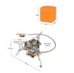 Portable Three-Head Windproof Outdoor Camping Stove - 3