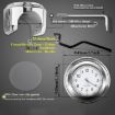 Silver Shell Black Background Motorcycle Handlebar Clock - 3