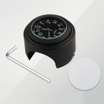 Aluminum Alloy Motorcycle Handlebar Clock, Black on Black - 1