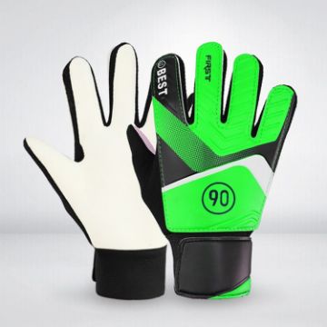 Kids Green Goalkeeper Gloves, Size 6 - Latex Anti-Collision - 1