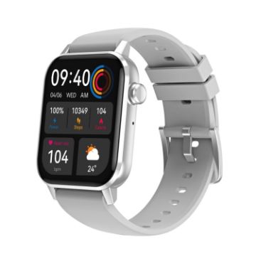 HD6 Smart Watch: 1.69" Heart Rate Monitor, Silver - 1