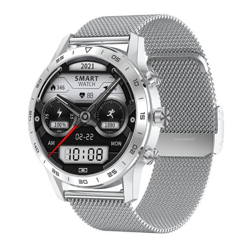 DT70 Analog Digital Dual Display Smart Watch (Silver Steel) - 1