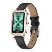 LOANIY HT2 Smart Watch, 1.28" Heart Rate Pedometer, Gold Leather - 1