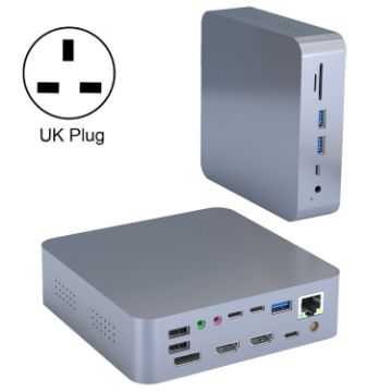 HC470 19-In-1 Docking Station Dual Monitor for M1 MacBook UK Plug - 1