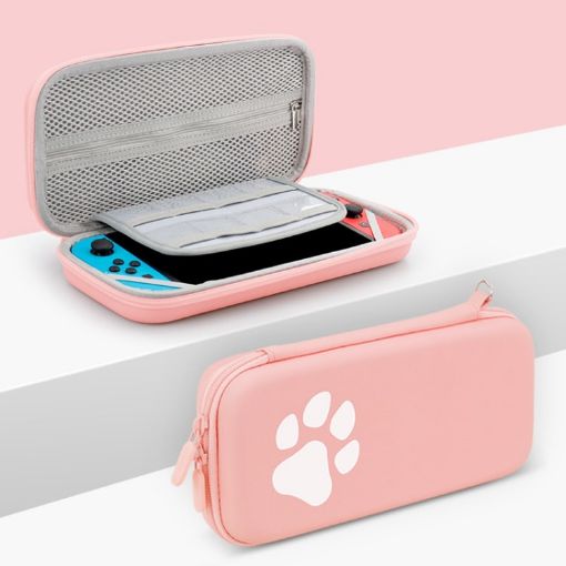 Baona BN-F005 Pink Cat Paw Console Storage Bag for Switch - 1