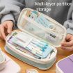 Angoo Macaron Large-Capacity Dark Blue Pencil Case Box - 4
