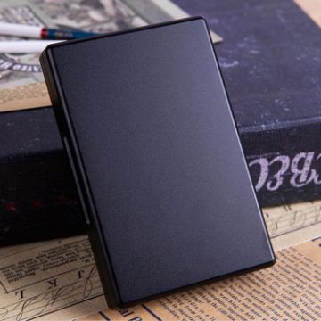 Black Y-13 Aluminum Alloy Automatic Cigarette Box Cover - 1