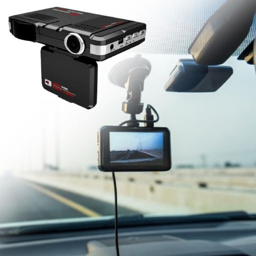 VG1 2-in-1 Car Radar Detector & Driving Recorder Warning System - 1