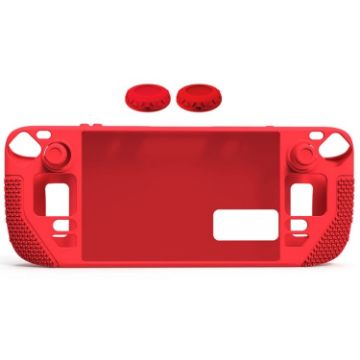 Silicone Cover With Button Cap for Steam Deck - Red, All-Inclusive - 1