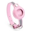 Pink S Airtag Tracker Protective Collar Cover for Pets PU - 1