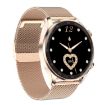 AK32 1.36" IPS Smart Watch, Bluetooth Calling, Steel Band Gold - 1