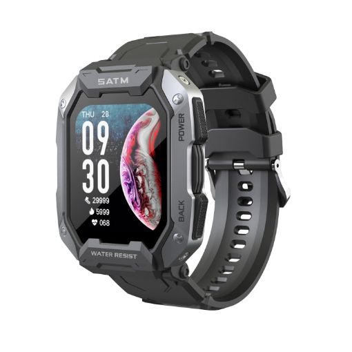 C20 1.71" Smart Watch, Heart Rate & Blood Oxygen Monitor (Black) - 1