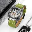 SKMEI 9271 Red Waterproof Mechanical Watch, Leather Strap - 5