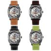 SKMEI 9271 Green Leather Strap Waterproof Mechanical Watch - 2