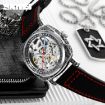 SKMEI 9271 Waterproof Mechanical Watch, Brown Leather Strap - 6
