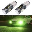 1157 12V 7W Strobe Car LED Fog Light - Lime Light, 1 Pair - 1