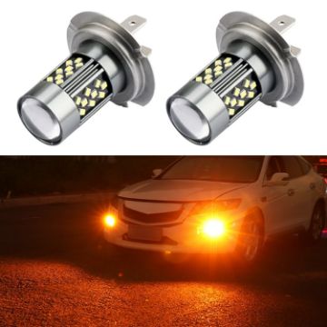 1 Pair H7 12V 7W Orange Strobe Car LED Fog Light - 1