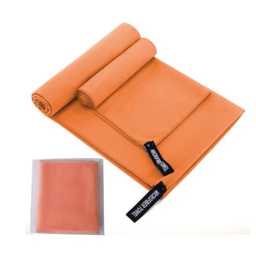 Quick Dry Microfiber Sports Towel 76x152cm with Orange Bag - 1