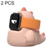 Cute Dinosaur Silicone Charging Stand for Apple Watch - 2 PCS Pink - 1