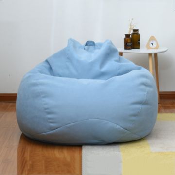 Sky Blue Lazy Sofa Bean Bag Chair Cover, 90x110cm Fabric - 1