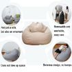Sky Blue Lazy Sofa Bean Bag Chair Cover, 90x110cm Fabric - 6