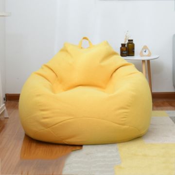 Corn Yellow Fabric Cover Lazy Sofa Bean Bag Chair, 90x110cm - 1