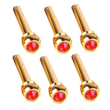 6PCS Pure Copper Guitar Caps, Crystal Head Style (Red) - 1