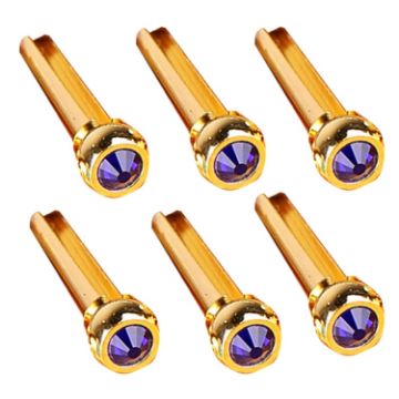 6PCS Pure Copper Guitar Caps, Crystal Head Style (Purple) - 1