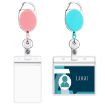 Retractable Red Badge Reel Lanyard ID Card Holder, 68cm Zinc Alloy - 5
