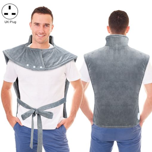 Electric Heated Shawls & Blankets with UK Plug (Silver Gray) - 1