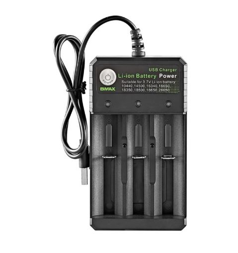 BMAX 18650 USB Charger - 3 Slot 3.7/4.2V Lithium Battery Charging Seat - 1