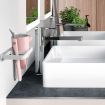Wall Mount 2-in-1 Hair Dryer & Bathroom Shelf (White) - 3