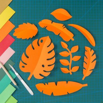 Orange Red Paper-cut Leaf Ornaments for Photography Props - 1