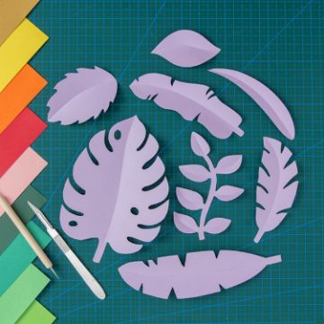 Light Purple Leaf Ornaments Photography Props - Paper-cut - 1