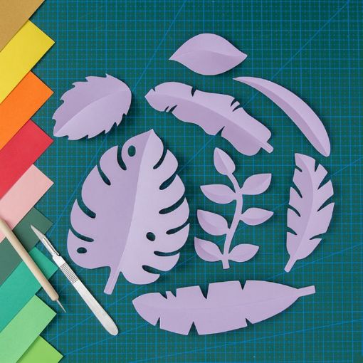 Light Purple Leaf Ornaments Photography Props - Paper-cut - 1