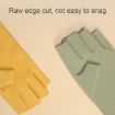 Yellow WST-41 Winter Thin Flannel Warm Fingerless Mittens Gloves - 4