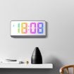 LED Alarm Clock with Colorful Fonts, Large Screen (0725 White Shell) - 6
