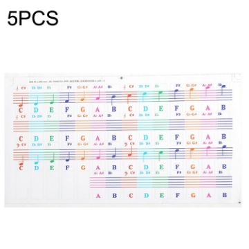 QT-005 5PCS Kids Piano Keyboard Color Stickers Instrument Accessories - 1