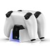 HONCAM Blue Dual Dock Charger for PS5 Gamepad - 5