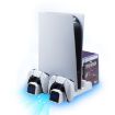 PS5 Dual Charging Station with Cooling Fan & Disc Storage Rack - 3