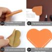 Mini Business Student Portable Pink PU Leather Heart Bookmark - 4
