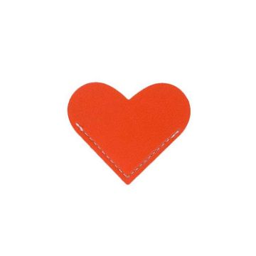 Heart Shaped Portable Mini Student Library PU Leather Bookmark - 1