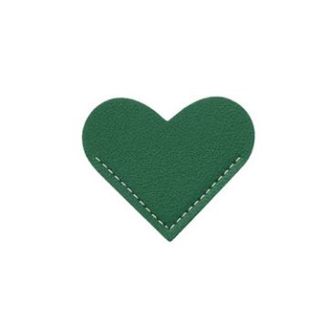 Grass Green Mini Business Student Library Heart Bookmark - PU Leather - 1