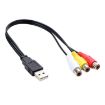 USB to 3 RCA AV Audio Cable, 1 Male to 3 Female, 25cm - 1