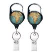 Vintage Compass Map Retractable Badge Reel Holder 2pcs 65cm - 1